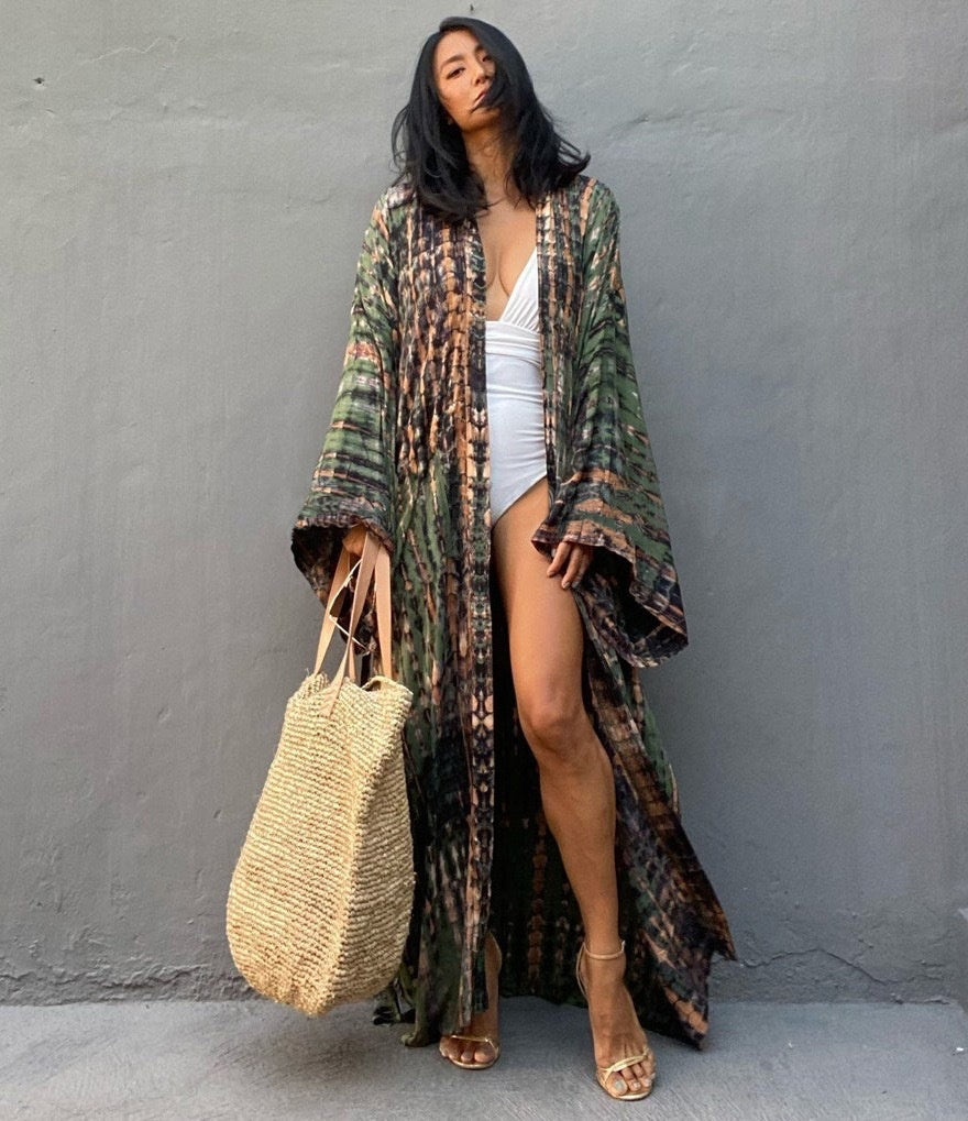 Printed Sexy Loose Sun Protection Bikini Blouse