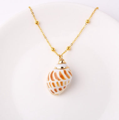 Shell Gold-plated Necklace Marine Female