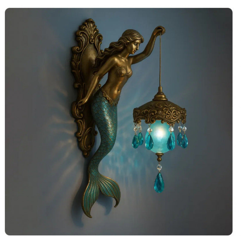 Marine Mermaid Art Mythology Wall Lamp