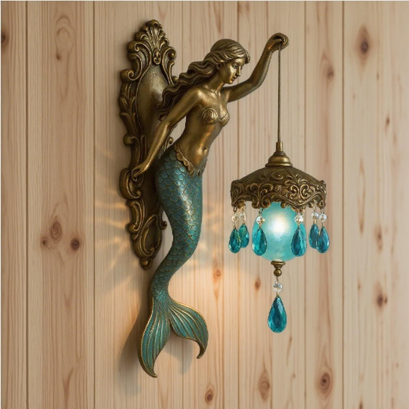 Marine Mermaid Art Mythology Wall Lamp